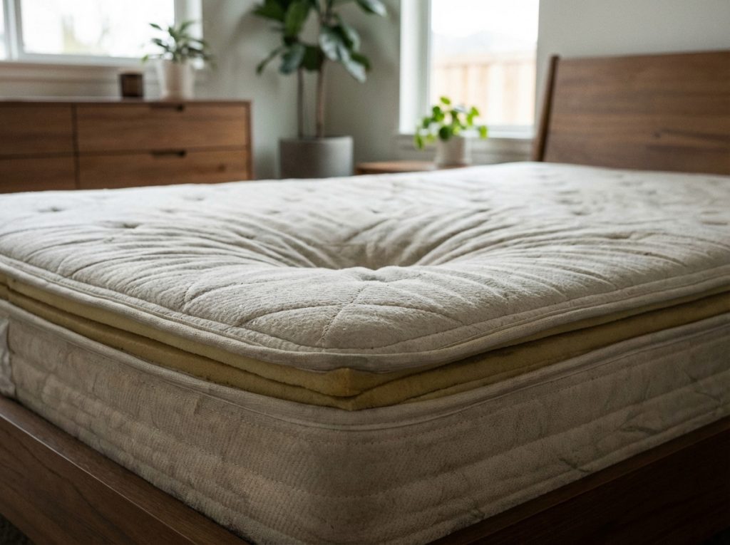 colchon hundido desgastado